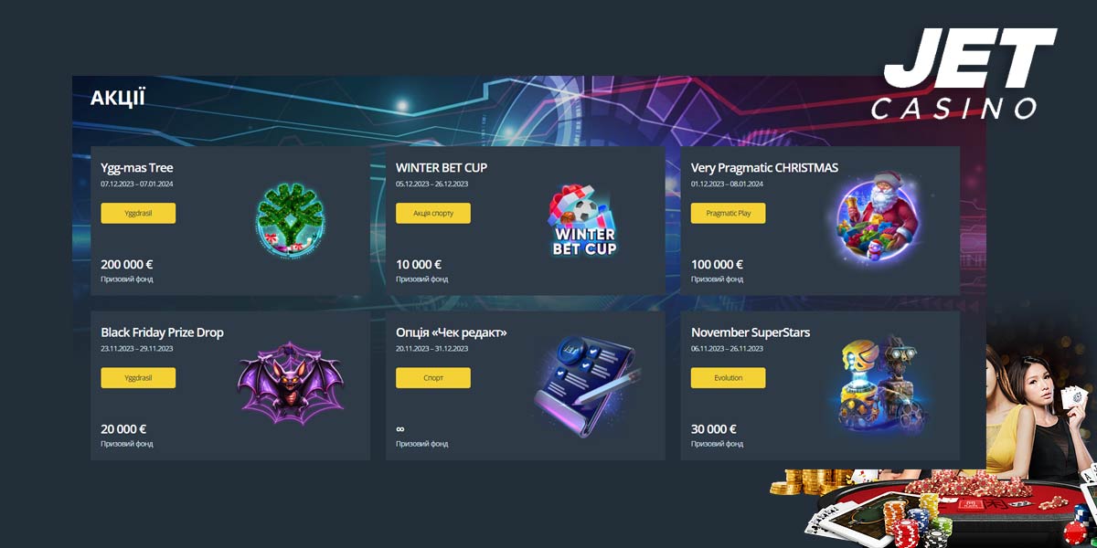 Останні промоакції в Jet Casino